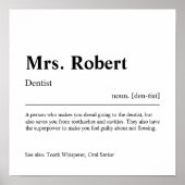 Dentist Personalized Cadeaus Poster (Voorkant)