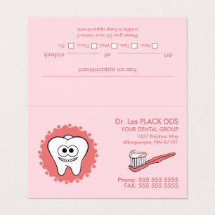 Dentist Pink Appointment Visitekaartjes