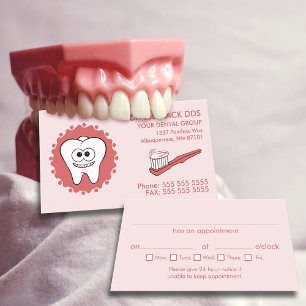 Dentist Pink Appointment Visitekaartjes