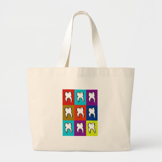 Dentist Popart Gifts Grote Tote Bag (Voorkant)