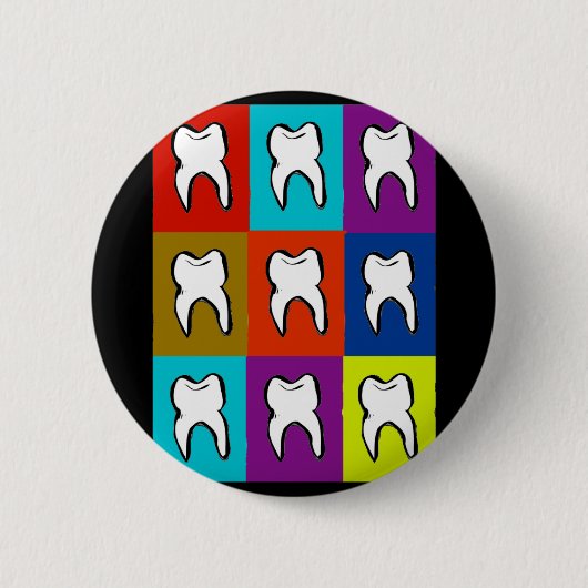 Dentist Popart Gifts Ronde Button 5,7 Cm (Voorkant)