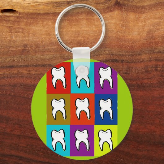 Dentist Popart Gifts Sleutelhanger (Voorkant)