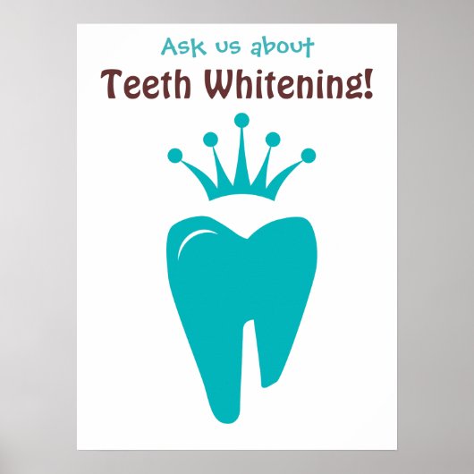 Dentist Poster Cute Tooth Crown Logo Blue (Voorkant)