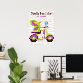 Dentist Poster Cute Tooth Fairy Scooter Girl 2 (Thuiskantoor)
