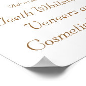Dentist Poster Tooth Logo Gold Swirls Diamond (Hoek)