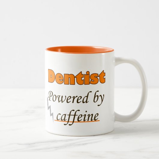 Dentist Powered by caffeine Tweekleurige Koffiemok (Rechts)