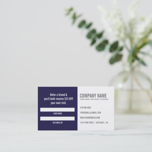 Dentist Reference Visitekaartje Aanbevelingskaartje (Staand voorkant)