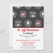 Dentist Retirement Invitation Chalkboard Dental Kaart (Voorkant)