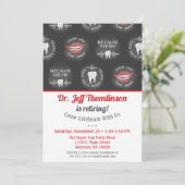 Dentist Retirement Invitation Chalkboard Dental Kaart (Staand voorkant)