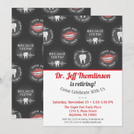 Dentist Retirement Invitation Chalkboard Dental Kaart