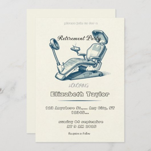 Dentist retirement invitation -Thank You Dentist Kaart (Voorkant / Achterkant)