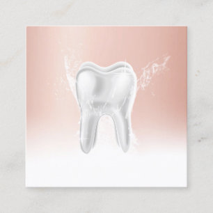 Dentist Roos Gold 3D Tooth Moderne tandheelkundige Vierkante Visitekaartje