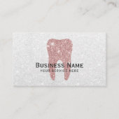 Dentist Roos Gold Glitter Tooth Moderne Dental Afsprakenkaartje (Voorkant)