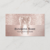 Dentist Roos Gold Glitter Tooth Moderne Dental Afsprakenkaartje (Voorkant)