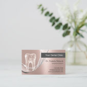 Dentist Roos Gold Glitter Tooth Water Flow Dental Afsprakenkaartje (Staand voorkant)