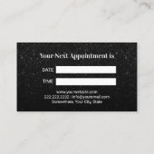 Dentist Roos Gold Tooth Black Glitter Dental Afsprakenkaartje (Achterkant)