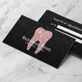 Dentist Roos Gold Tooth Black Glitter Dental Afsprakenkaartje