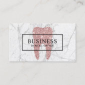 Dentist Roos Gold Tooth Marble Dental Appointment Afsprakenkaartje (Voorkant)