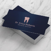 Dentist Roos Gold Tooth Navy Blue Dental Care Visitekaartje