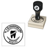 Dentist Rubber Stempel met tand en Jouw naam (Gestempeld)