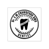 Dentist Rubber Stempel met tand en Jouw naam (Afrduk)
