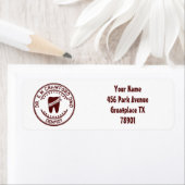 Dentist Rubber Stempel met tand en Jouw naam Etiket (Insitu)