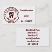 Dentist Rubber Stempel met tand en Jouw naam Visitekaartje (Voorkant / Achterkant)