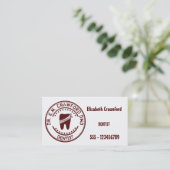 Dentist Rubber Stempel met tand en Jouw naam Visitekaartje (Staand voorkant)