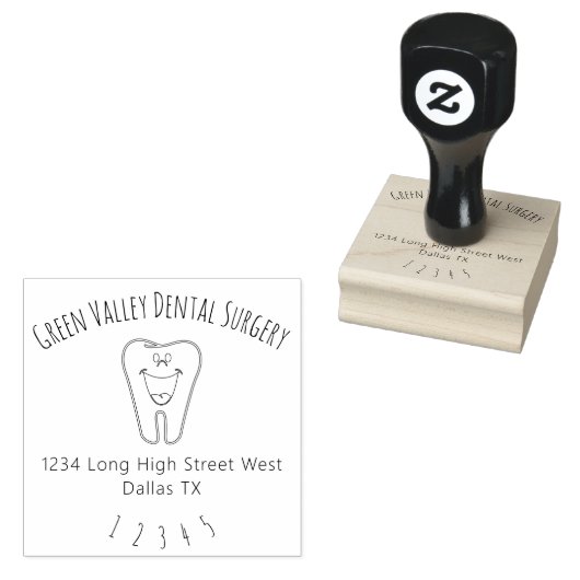 Dentist Rubberstempel (Gestempeld)