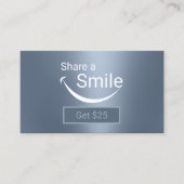 Dentist Share a Smile Dusty Blue Dental Reference Aanbevelingskaartje (Voorkant)