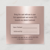 Dentist Share a Smile Roos Gold Dental Reference Aanbevelingskaartje (Achterkant)
