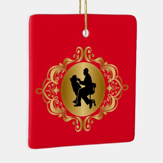 Dentist Silhouette kerstversiering Keramisch Ornament (Rechts)