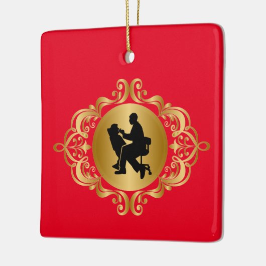 Dentist Silhouette kerstversiering Keramisch Ornament (Links)