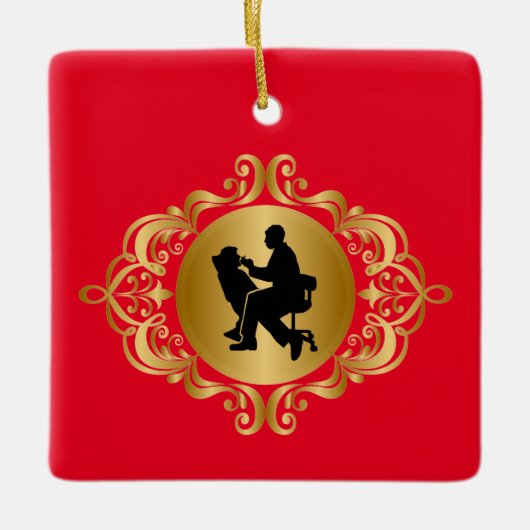 Dentist Silhouette kerstversiering Keramisch Ornament (Voorkant)