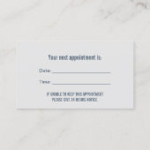 Dentist Silver & Dusty Blue Dental Appointment Afsprakenkaartje (Achterkant)