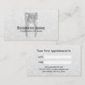 Dentist Silver Glitter Tooth Moderne Dental Office Afsprakenkaartje (Voorkant / Achterkant)