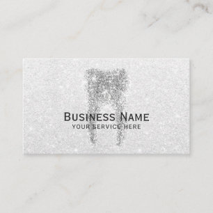 Dentist Silver Glitter Tooth Moderne Dental Office Afsprakenkaartje