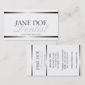 Dentist Silver Metallic Script Visitekaartje (Voorkant / Achterkant)