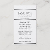 Dentist Silver Metallic Script Visitekaartje (Achterkant)