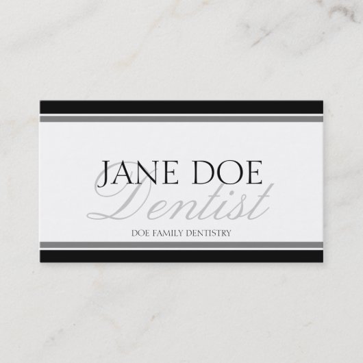 Dentist Silver Script Visitekaartje (Voorkant)