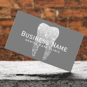 Dentist Silver Tooth Elegant Dental Care Klinisch Afsprakenkaartje