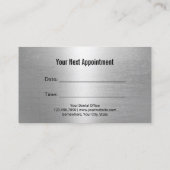 Dentist Silver Tooth Logo Moderne tandheelkundige  Afsprakenkaartje (Achterkant)