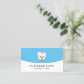 Dentist Smile Tooth Modern Blue Dental Care Visitekaartje (Staand voorkant)