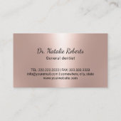 Dentist Smile Tooth Moderne Roos Gold Dental Care Visitekaartje (Achterkant)