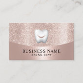 Dentist Smile Tooth Moderne Roos Gold Dental Care Visitekaartje (Voorkant)