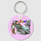Dentist Sock Monkey-cadeautjes—uniek Sleutelhanger (Voorkant)