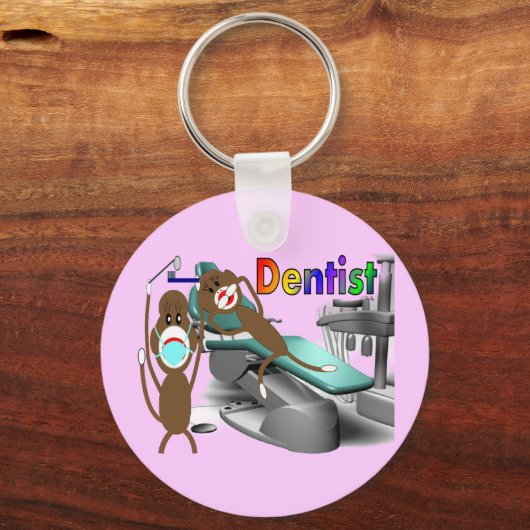 Dentist Sock Monkey-cadeautjes—uniek Sleutelhanger (Voorkant)