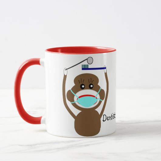 Dentist Sock Monkey Coffee-Mok Mok (Links)