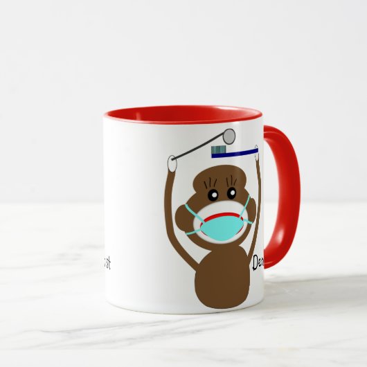 Dentist Sock Monkey Coffee-Mok Mok (Voorkant rechts)