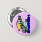 Dentist Sock Monkey—Schattig Ronde Button 5,7 Cm (Voorkant /achterkant)